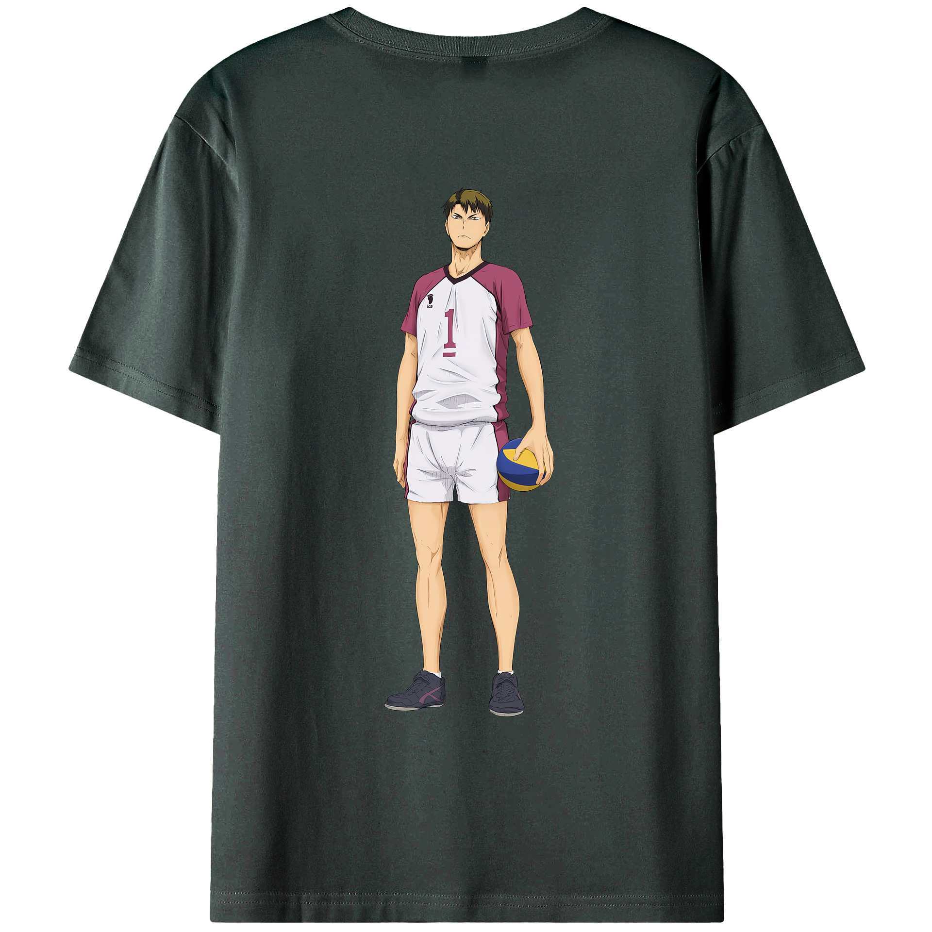 （画像用） ハイキュー!! Haikyu!! 綿100％ メンズ半袖Tシャツ（バックプリント） 通気性